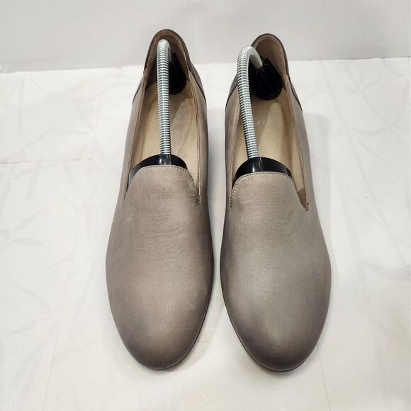 Dansko Preston Block Heel Loafer‎ Shoes Size 11.5-12 EU 42 Slip On Leather Gray - Picture 2 of 10